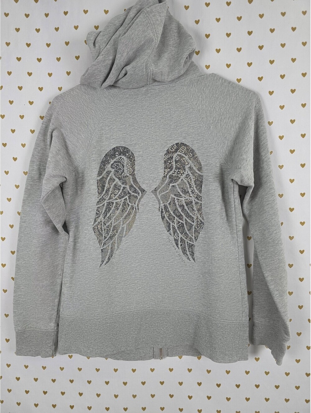 Victorias Secret Angels Lace Bling Wings Hoodie Full Zip Jacket Small